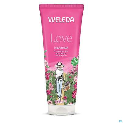 Sie sehen eine Packung Weleda Love Shower Cream Rose 200ml, Produktbild: 01 Weleda Love Shower Cream Rose 200ml, A-Nr.: 5911835 - 01