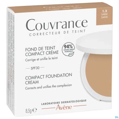 Sie sehen eine Packung Avene Couvrance Kompakt Creme-make-up Sand 1.2 8,5g, Produktbild: 04 Avene Couvrance Kompakt Creme-make-up Sand 1.2 8,5g, A-Nr.: 5862396 - 04