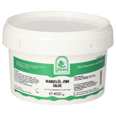 Sie sehen eine Packung MANDELÖL ZINK SALBE 450 G, Produktbild: 01 MANDELÖL ZINK SALBE 450 G, A-Nr.: 5748565 - 01