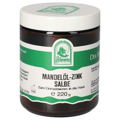 Sie sehen eine Packung MANDELÖL ZINK SALBE 220 G, Produktbild: 01 MANDELÖL ZINK SALBE 220 G, A-Nr.: 5748559 - 01
