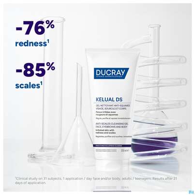Sie sehen eine Packung Ducray Kelual Ds Reinigungsgel Neu 200ml, Produktbild: 20 Ducray Kelual Ds Reinigungsgel Neu 200ml, A-Nr.: 5862261 - 20