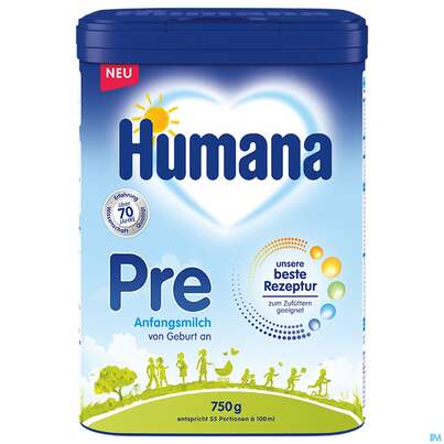 Humana Anfangsmilch Pulver Von Geburt An Pre 750g, A-Nr.: 5417041 - 02
