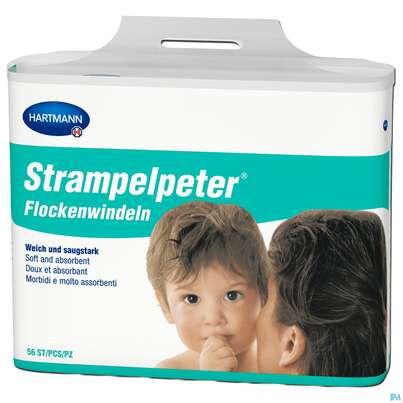 Sie sehen eine Packung Inkontinenz Strampelpeter Flockenwindeln Staerke 1 56st, Produktbild: 07 Inkontinenz Strampelpeter Flockenwindeln Staerke 1 56st, A-Nr.: 2307530 - 07