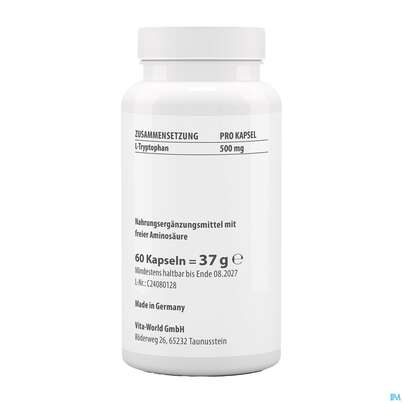 L-tryptophan Kapseln 500mg -naturheilp. 60st, A-Nr.: 4846596 - 04