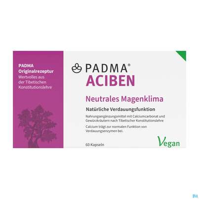 Sie sehen eine Packung Padma Kapseln Aciben Magenbalance 60st, Produktbild: 02 Padma Kapseln Aciben Magenbalance 60st, A-Nr.: 4730250 - 02