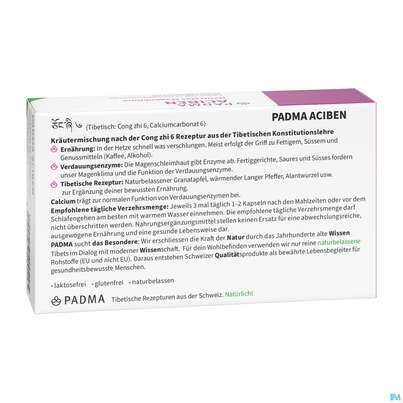 Sie sehen eine Packung Padma Kapseln Aciben Magenbalance 60st, Produktbild: 08 Padma Kapseln Aciben Magenbalance 60st, A-Nr.: 4730250 - 08