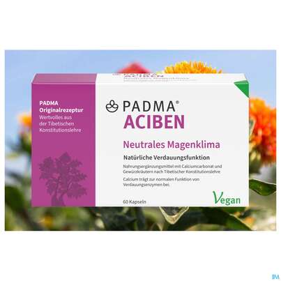 Sie sehen eine Packung Padma Kapseln Aciben Magenbalance 60st, Produktbild: 10 Padma Kapseln Aciben Magenbalance 60st, A-Nr.: 4730250 - 10