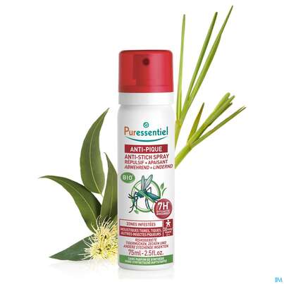 Sie sehen eine Packung Puressentiel Antistich/beruhigend Spray Aeth.oele 7std Wirksamkeit 75ml, Produktbild: 08 Puressentiel Antistich/beruhigend Spray Aeth.oele 7std Wirksamkeit 75ml, A-Nr.: 5107607 - 08