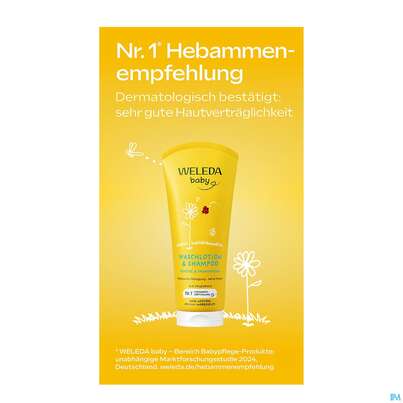 Sie sehen eine Packung Weleda Calendula Waschlotion +shampoon 200ml, Produktbild: 07 Weleda Calendula Waschlotion +shampoon 200ml, A-Nr.: 3190395 - 07