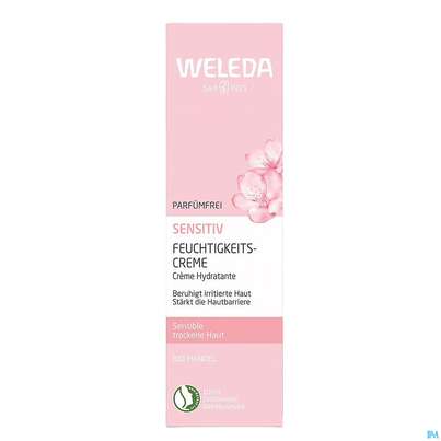 Sie sehen eine Packung Weleda Feuchtigkeitscreme Mandel Sensitiv 30ml, Produktbild: 01 Weleda Feuchtigkeitscreme Mandel Sensitiv 30ml, A-Nr.: 5848284 - 01