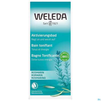 Sie sehen eine Packung Weleda Rosmarin Aktivierungsbad 200ml, Produktbild: 03 Weleda Rosmarin Aktivierungsbad 200ml, A-Nr.: 5034469 - 03