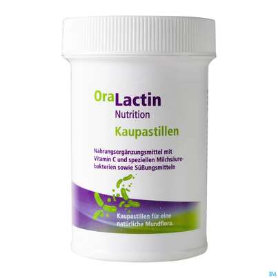 Sie sehen eine Packung Oralactin Orales Probiotikum Kaupastillen +vitamin C 30g, Produktbild: 04 Oralactin Orales Probiotikum Kaupastillen +vitamin C 30g, A-Nr.: 5750409 - 04
