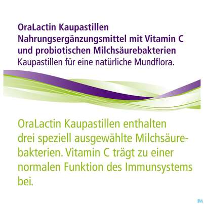 Sie sehen eine Packung Oralactin Orales Probiotikum Kaupastillen +vitamin C 30g, Produktbild: 05 Oralactin Orales Probiotikum Kaupastillen +vitamin C 30g, A-Nr.: 5750409 - 05