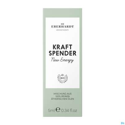 Sie sehen eine Packung Aetherische Oele Dr.eberhardt Bio Kraftspender 5ml, Produktbild: 01 Aetherische Oele Dr.eberhardt Bio Kraftspender 5ml, A-Nr.: 5766296 - 01