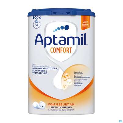 Sie sehen eine Packung Aptamil Milch-fertignahrung Comfort Spezialnahrung 800g, Produktbild: 01 Aptamil Milch-fertignahrung Comfort Spezialnahrung 800g, A-Nr.: 4882215 - 01