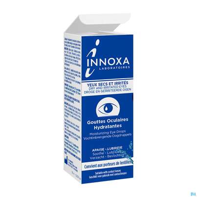 Sie sehen eine Packung Augentropfen Innoxa Trockene +gereizte Augen Farblos 10ml, Produktbild: 02 Augentropfen Innoxa Trockene +gereizte Augen Farblos 10ml, A-Nr.: 5835442 - 02
