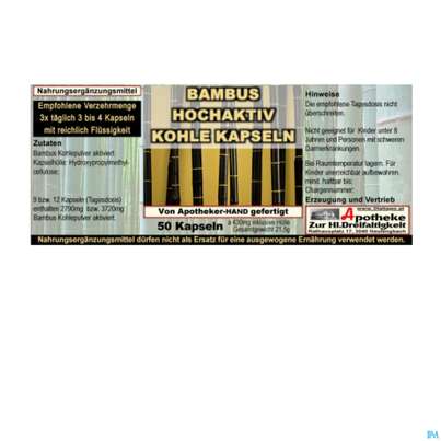 Bambus Hochaktiv Kohle Kapseln 100% Bambus Kohlepulver Aktiviert 50st, A-Nr.: 5066251 - 02