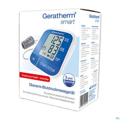 Sie sehen eine Packung Blutdruckmesser Geratherm Oberarm Smart Digital 1st, Produktbild: 02 Blutdruckmesser Geratherm Oberarm Smart Digital 1st, A-Nr.: 4879503 - 02