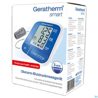 Sie sehen eine Packung Blutdruckmesser Geratherm Oberarm Smart Digital 1st, Produktbild: 03 Blutdruckmesser Geratherm Oberarm Smart Digital 1st, A-Nr.: 4879503 - 03