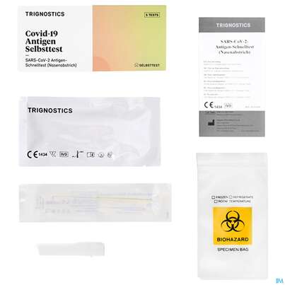 Sie sehen eine Packung Diagnostika U.zubehoer Covid/-19/antigen/selbst- Test Trignostics 15min Nasenabstr.ce Laienzul5 Tes 1pk, Produktbild: 07 Diagnostika U.zubehoer Covid/-19/antigen/selbst- Test Trignostics 15min Nasenabstr.ce Laienzul5 Tes 1pk, A-Nr.: 5833124 - 07