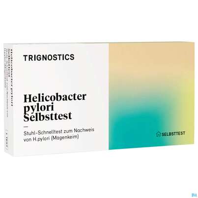 Sie sehen eine Packung Diagnostika U.zubehoer Trignostics/helicobacter Pylori Selbsttest 10min Sensitiv 97,6% Ce-laienzul 1st, Produktbild: 03 Diagnostika U.zubehoer Trignostics/helicobacter Pylori Selbsttest 10min Sensitiv 97,6% Ce-laienzul 1st, A-Nr.: 5888467 - 03