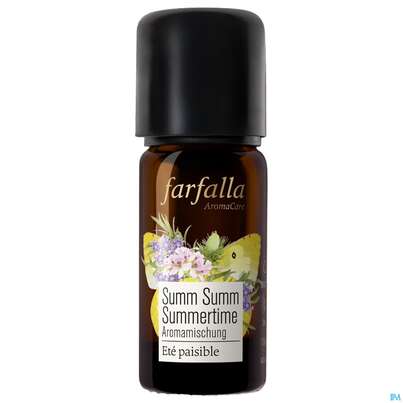 Sie sehen eine Packung Farfalla Summ-summ-summertime Aromamischung Summ Summ Stopp 10ml, Produktbild: 01 Farfalla Summ-summ-summertime Aromamischung Summ Summ Stopp 10ml, A-Nr.: 5935184 - 01