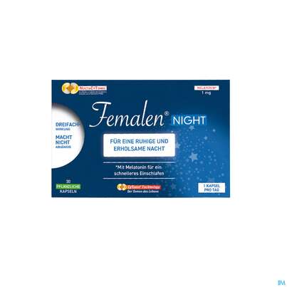 Sie sehen eine Packung Femalen Night Kapseln 30st, Produktbild: 01 Femalen Night Kapseln 30st, A-Nr.: 5942936 - 01