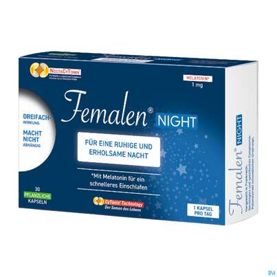 Sie sehen eine Packung Femalen Night Kapseln 30st, Produktbild: 03 Femalen Night Kapseln 30st, A-Nr.: 5942936 - 03