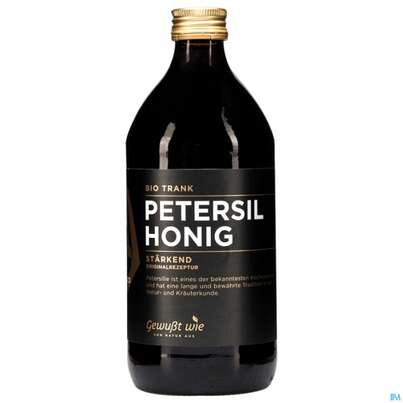 Sie sehen eine Packung Gewusst Wie Bio Hildegard Trank Petersil Honig 500ml, Produktbild: 01 Gewusst Wie Bio Hildegard Trank Petersil Honig 500ml, A-Nr.: 4572495 - 01