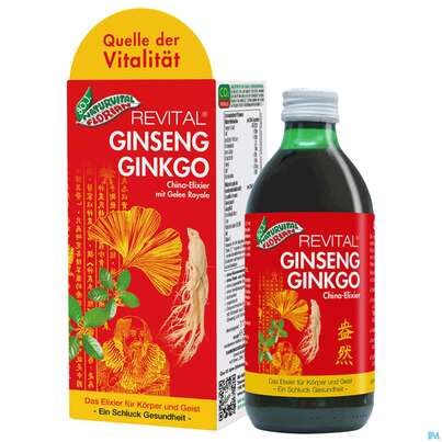 Sie sehen eine Packung Ginseng Ginkgo Revital China Elixier Bio Wein 16% Vol. 330ml, Produktbild: 06 Ginseng Ginkgo Revital China Elixier Bio Wein 16% Vol. 330ml, A-Nr.: 3961697 - 06