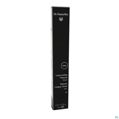 Sie sehen eine Packung Hauschka Dr. Kosmetik Long Lasting Mascara 01 Black 8ml, Produktbild: 03 Hauschka Dr. Kosmetik Long Lasting Mascara 01 Black 8ml, A-Nr.: 5969125 - 03
