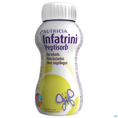 Sie sehen eine Packung Infatrini Peptisorb 200ml -danone Vitalflasche 24st, Produktbild: 01 Infatrini Peptisorb 200ml -danone Vitalflasche 24st, A-Nr.: 4264279 - 01
