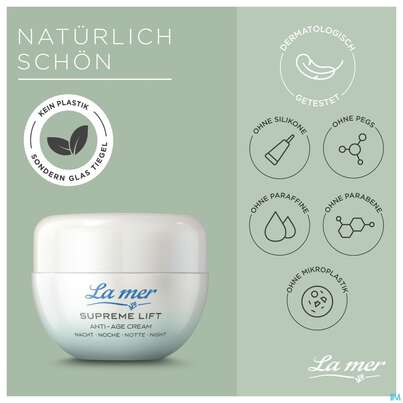 Sie sehen eine Packung La Mer Ohne Parfum Supreme Natural Lift Antiage Nachtcreme Tiege 50ml, Produktbild: 04 La Mer Ohne Parfum Supreme Natural Lift Antiage Nachtcreme Tiege 50ml, A-Nr.: 4329688 - 04