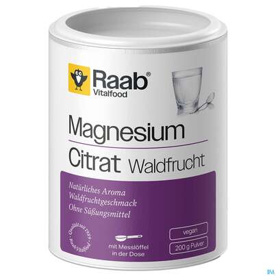 Sie sehen eine Packung Magnesium Citrat Waldfrucht Pulver Raab 200g, Produktbild: 02 Magnesium Citrat Waldfrucht Pulver Raab 200g, A-Nr.: 5996518 - 02