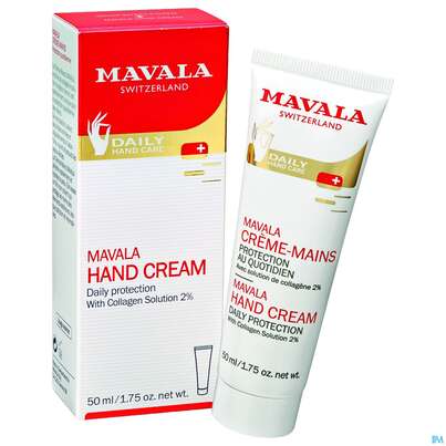 Sie sehen eine Packung Mavala Hand-creme +colagen 50ml, Produktbild: 01 Mavala Hand-creme +colagen 50ml, A-Nr.: 2976716 - 01