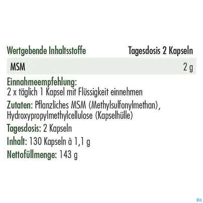 Sie sehen eine Packung Msm Kapseln Anatis Nat.schwefelverbindung 130st, Produktbild: 03 Msm Kapseln Anatis Nat.schwefelverbindung 130st, A-Nr.: 4314652 - 03