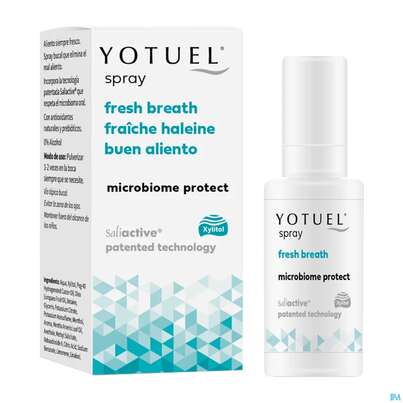 Sie sehen eine Packung Mundspray Yotuel Breath Spray Frischer Atem Microbiom Protect 15ml, Produktbild: 07 Mundspray Yotuel Breath Spray Frischer Atem Microbiom Protect 15ml, A-Nr.: 5902428 - 07