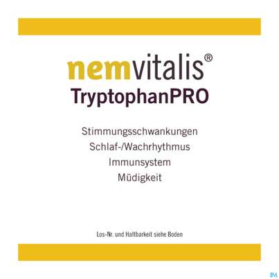 Sie sehen eine Packung Nemvitalis Tryptophan Pro Kapseln L-tryptophan 60st, Produktbild: 02 Nemvitalis Tryptophan Pro Kapseln L-tryptophan 60st, A-Nr.: 4851551 - 02