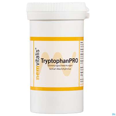 Sie sehen eine Packung Nemvitalis Tryptophan Pro Kapseln L-tryptophan 60st, Produktbild: 06 Nemvitalis Tryptophan Pro Kapseln L-tryptophan 60st, A-Nr.: 4851551 - 06