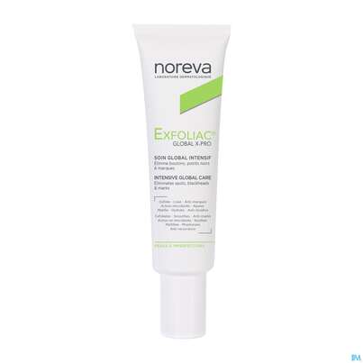 Sie sehen eine Packung Noreva Exfoliac/global X-pro Intensivpflege 30ml, Produktbild: 01 Noreva Exfoliac/global X-pro Intensivpflege 30ml, A-Nr.: 5884819 - 01