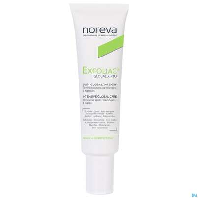 Sie sehen eine Packung Noreva Exfoliac/global X-pro Intensivpflege 30ml, Produktbild: 02 Noreva Exfoliac/global X-pro Intensivpflege 30ml, A-Nr.: 5884819 - 02