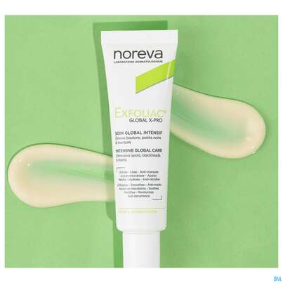 Sie sehen eine Packung Noreva Exfoliac/global X-pro Intensivpflege 30ml, Produktbild: 03 Noreva Exfoliac/global X-pro Intensivpflege 30ml, A-Nr.: 5884819 - 03