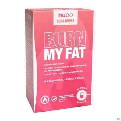 Sie sehen eine Packung Nupo Kapseln Slim Boost Burn My Fat 99204 30st, Produktbild: 02 Nupo Kapseln Slim Boost Burn My Fat 99204 30st, A-Nr.: 5296755 - 02