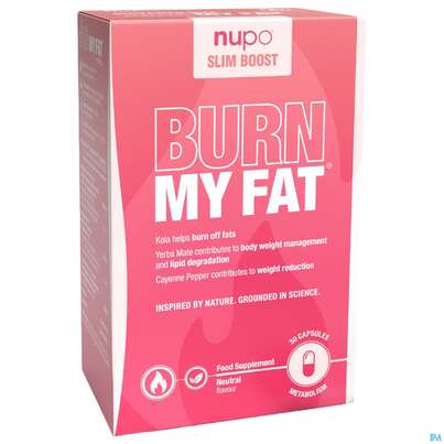 Sie sehen eine Packung Nupo Kapseln Slim Boost Burn My Fat 99204 30st, Produktbild: 03 Nupo Kapseln Slim Boost Burn My Fat 99204 30st, A-Nr.: 5296755 - 03