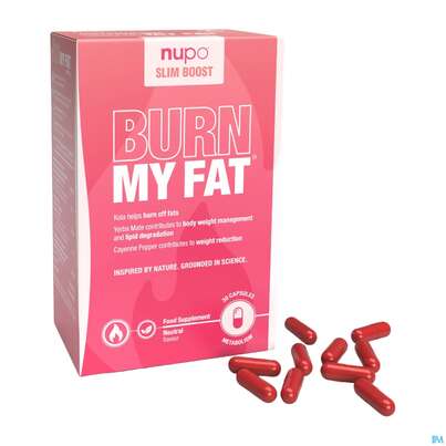 Sie sehen eine Packung Nupo Kapseln Slim Boost Burn My Fat 99204 30st, Produktbild: 08 Nupo Kapseln Slim Boost Burn My Fat 99204 30st, A-Nr.: 5296755 - 08