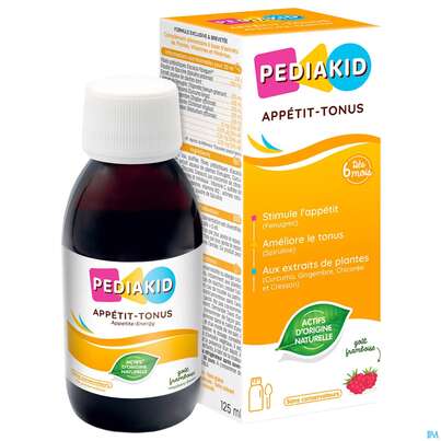 Sie sehen eine Packung Pediakid A-petit Ped02 125ml, Produktbild: 08 Pediakid A-petit Ped02 125ml, A-Nr.: 5735203 - 08