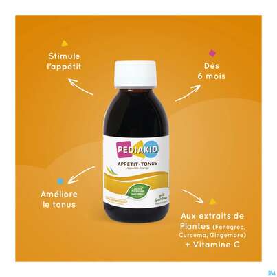 Sie sehen eine Packung Pediakid A-petit Ped02 125ml, Produktbild: 09 Pediakid A-petit Ped02 125ml, A-Nr.: 5735203 - 09