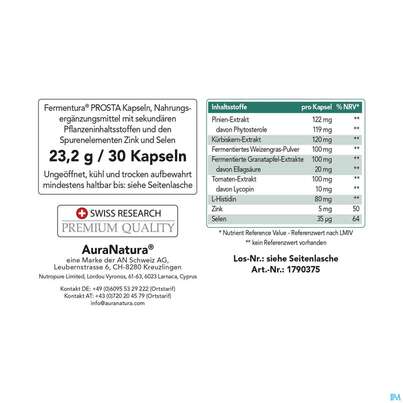 Sie sehen eine Packung Pharmatura Kapseln Fermentura Prosta Vegan 30st, Produktbild: 03 Pharmatura Kapseln Fermentura Prosta Vegan 30st, A-Nr.: 5934701 - 03