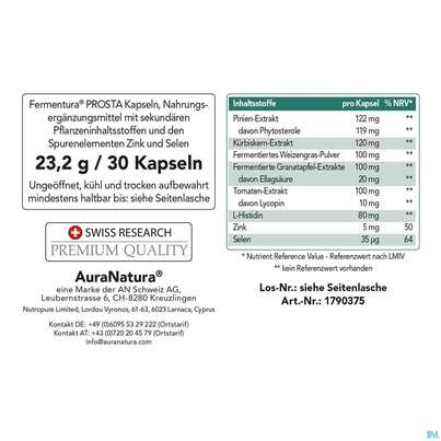 Sie sehen eine Packung Pharmatura Kapseln Fermentura Prosta Vegan 30st, Produktbild: 04 Pharmatura Kapseln Fermentura Prosta Vegan 30st, A-Nr.: 5934701 - 04