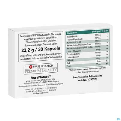 Sie sehen eine Packung Pharmatura Kapseln Fermentura Prosta Vegan 30st, Produktbild: 06 Pharmatura Kapseln Fermentura Prosta Vegan 30st, A-Nr.: 5934701 - 06